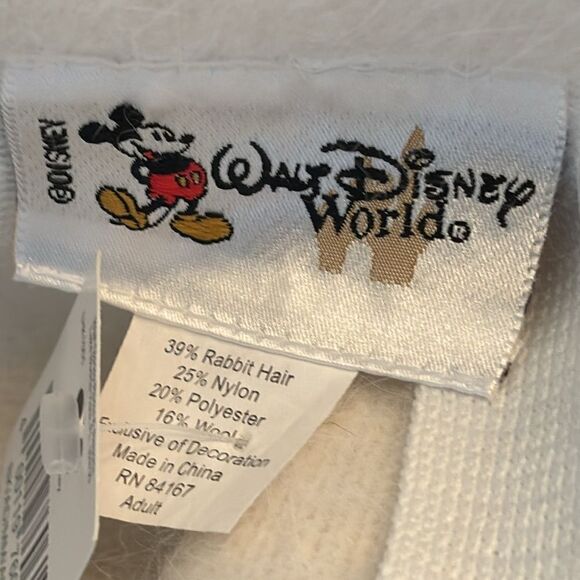 NEW Walt Disney World White Rabbit Fur Blend Mickey Mouse Bucket Hat - Adult - Picture 3 of 9